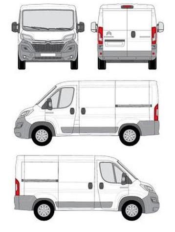 Barres de toit Citroën Jumper L1H1 (III.2) (2014–) CRUZ Alu Cargo Dark AF (3x) 6 Véhicule