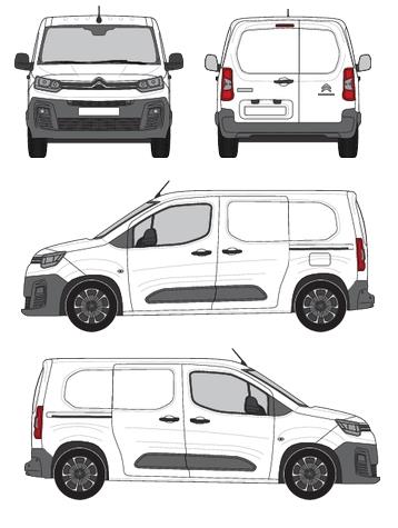 Barres de toit Citroën Berlingo M (III/K9) (2018–) CRUZ Alu Cargo Dark AF (2x) 6 Véhicule