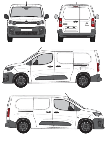 Galerie de toit Citroën Berlingo XL (III/K9) (2018–) CRUZ Evo Rack Alu 12 Véhicule